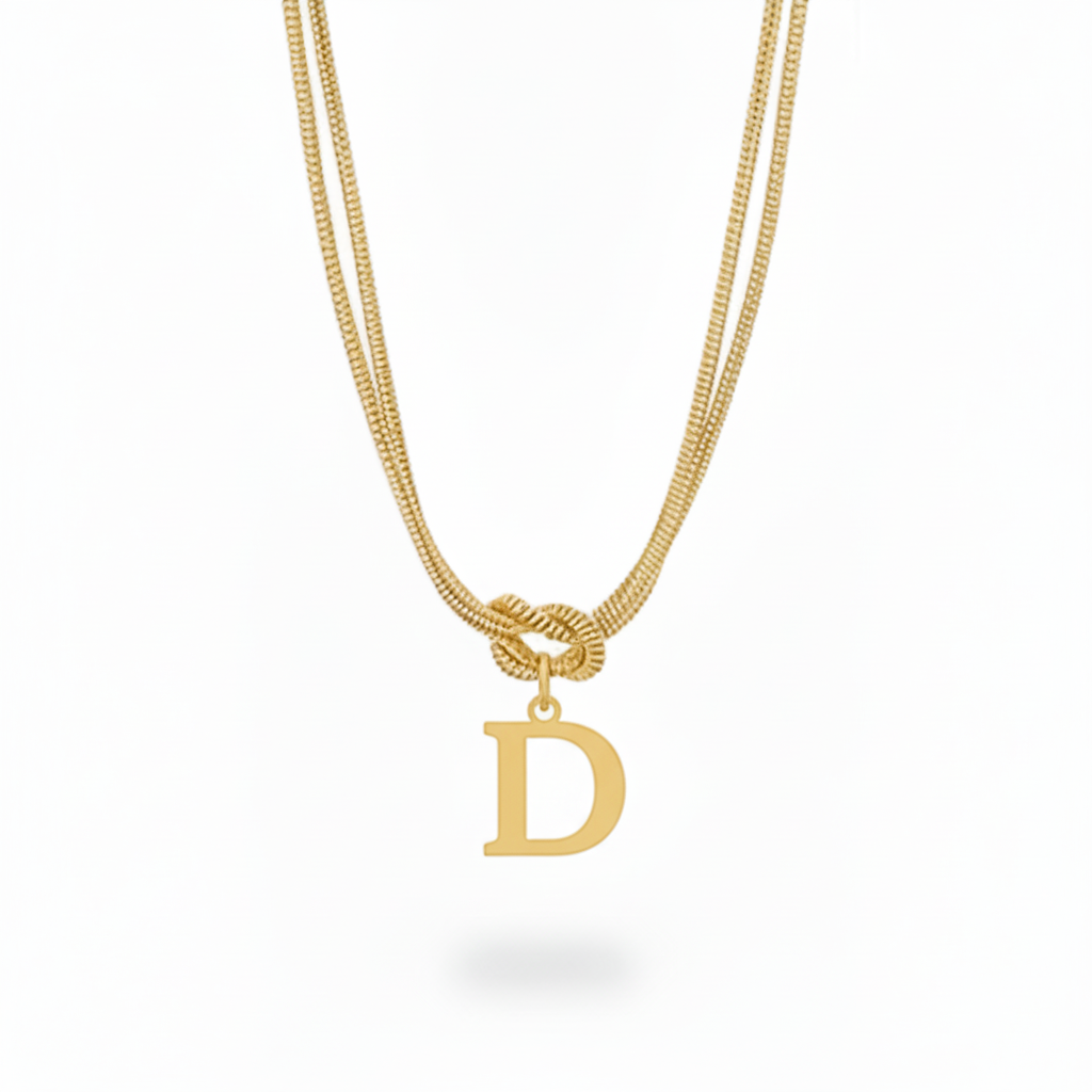 Initialen-Halskette "Alphabet-Knoten"