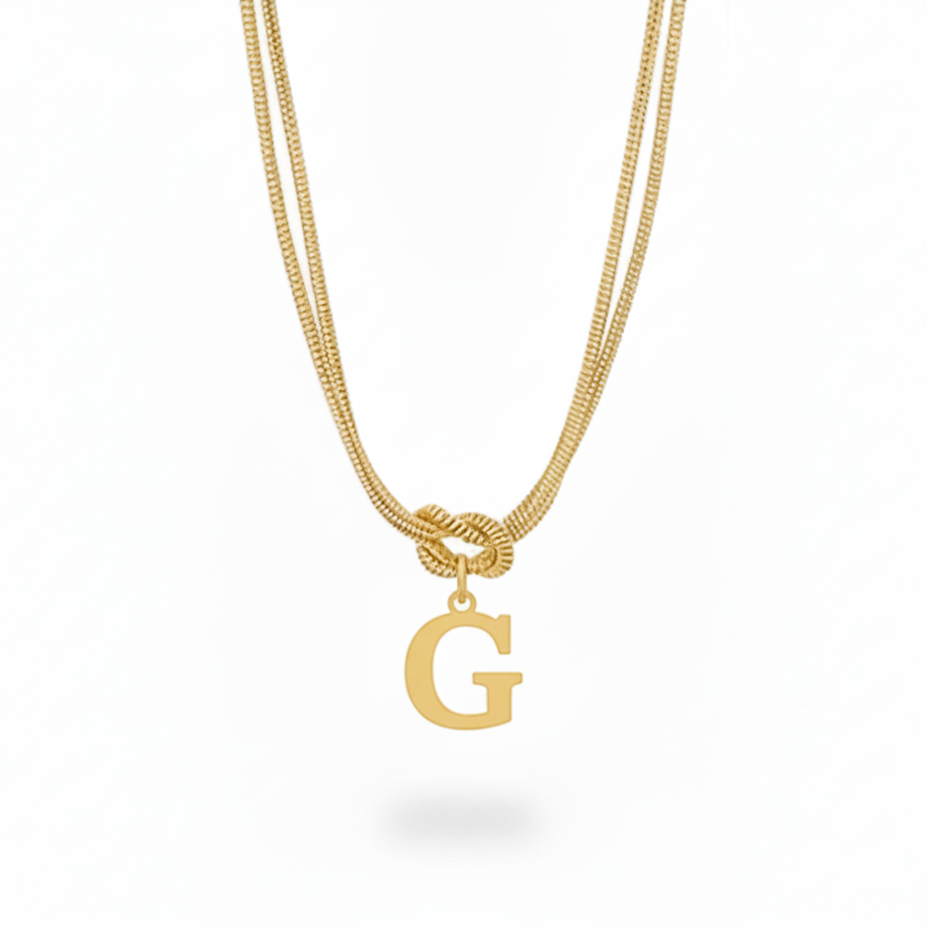 Initialen-Halskette "Alphabet-Knoten"
