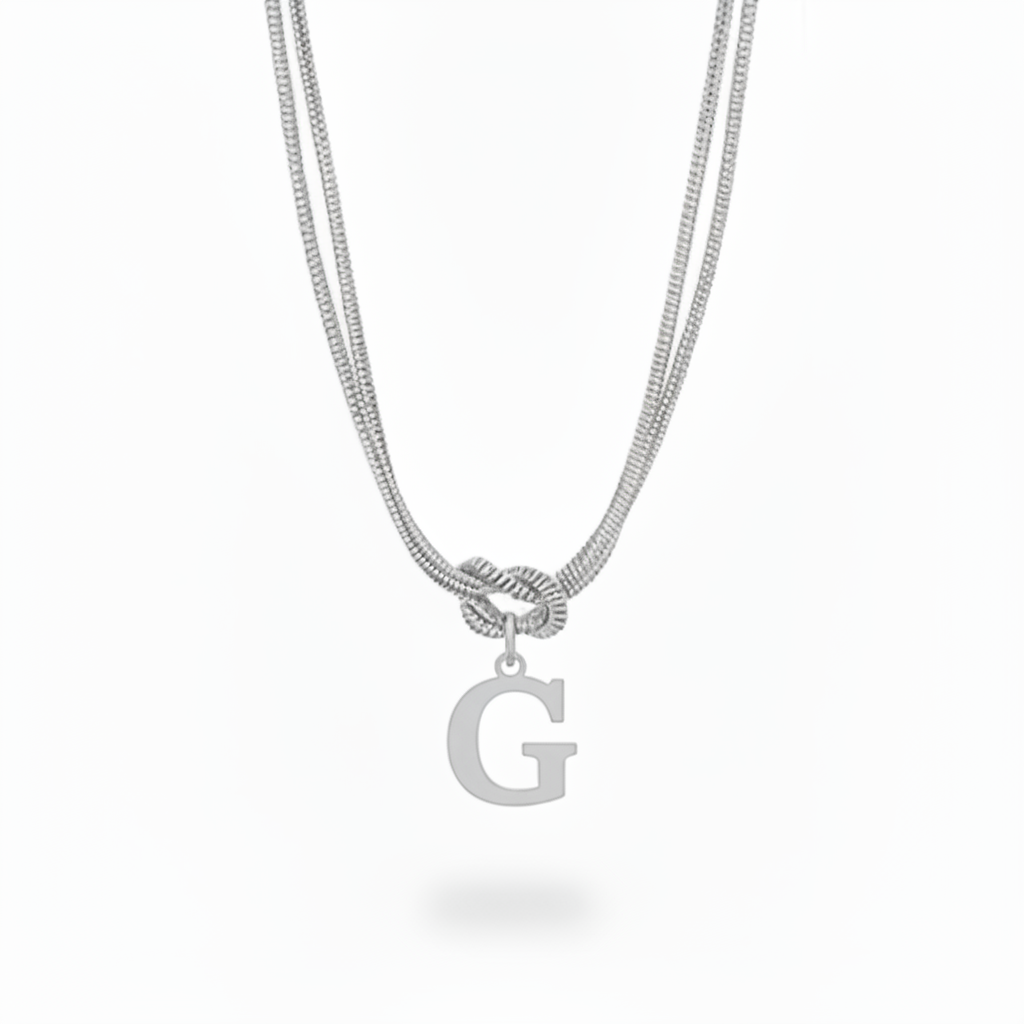 Initialen-Halskette "Alphabet-Knoten"