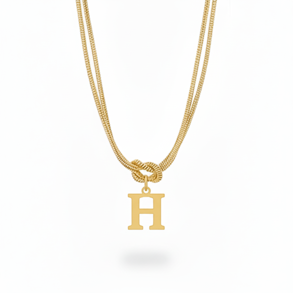 Initialen-Halskette "Alphabet-Knoten"