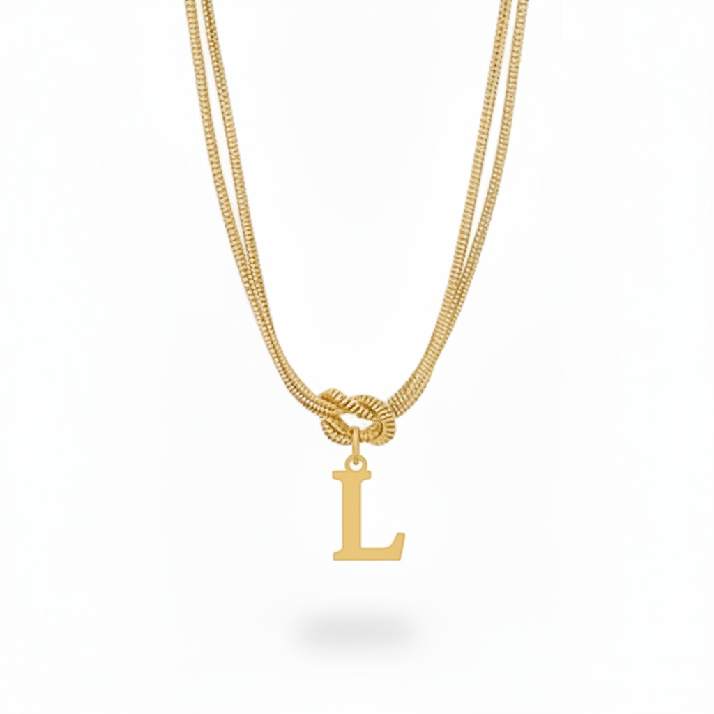 Initialen-Halskette "Alphabet-Knoten"