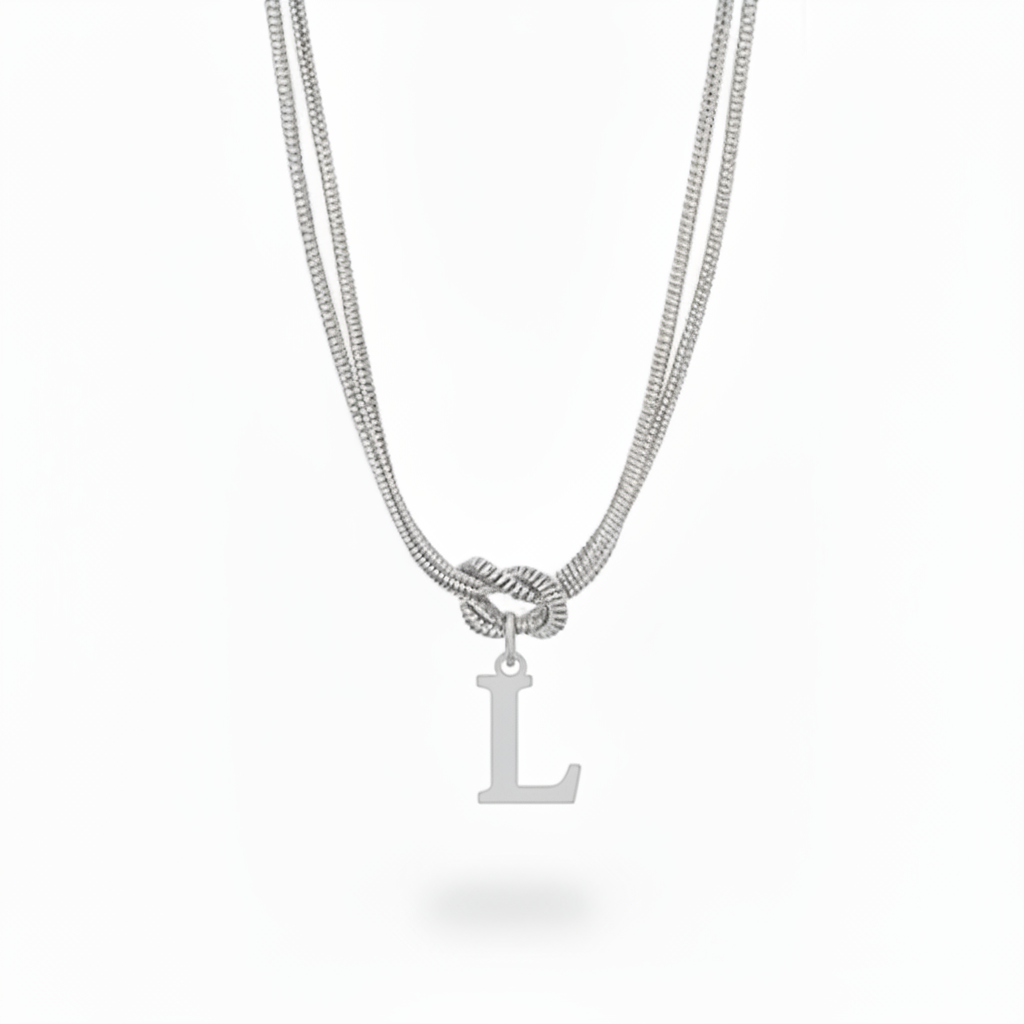 Initialen-Halskette "Alphabet-Knoten"