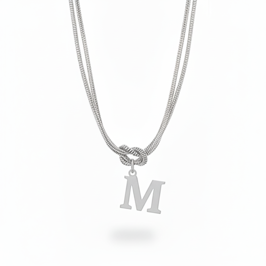 Initialen-Halskette "Alphabet-Knoten"