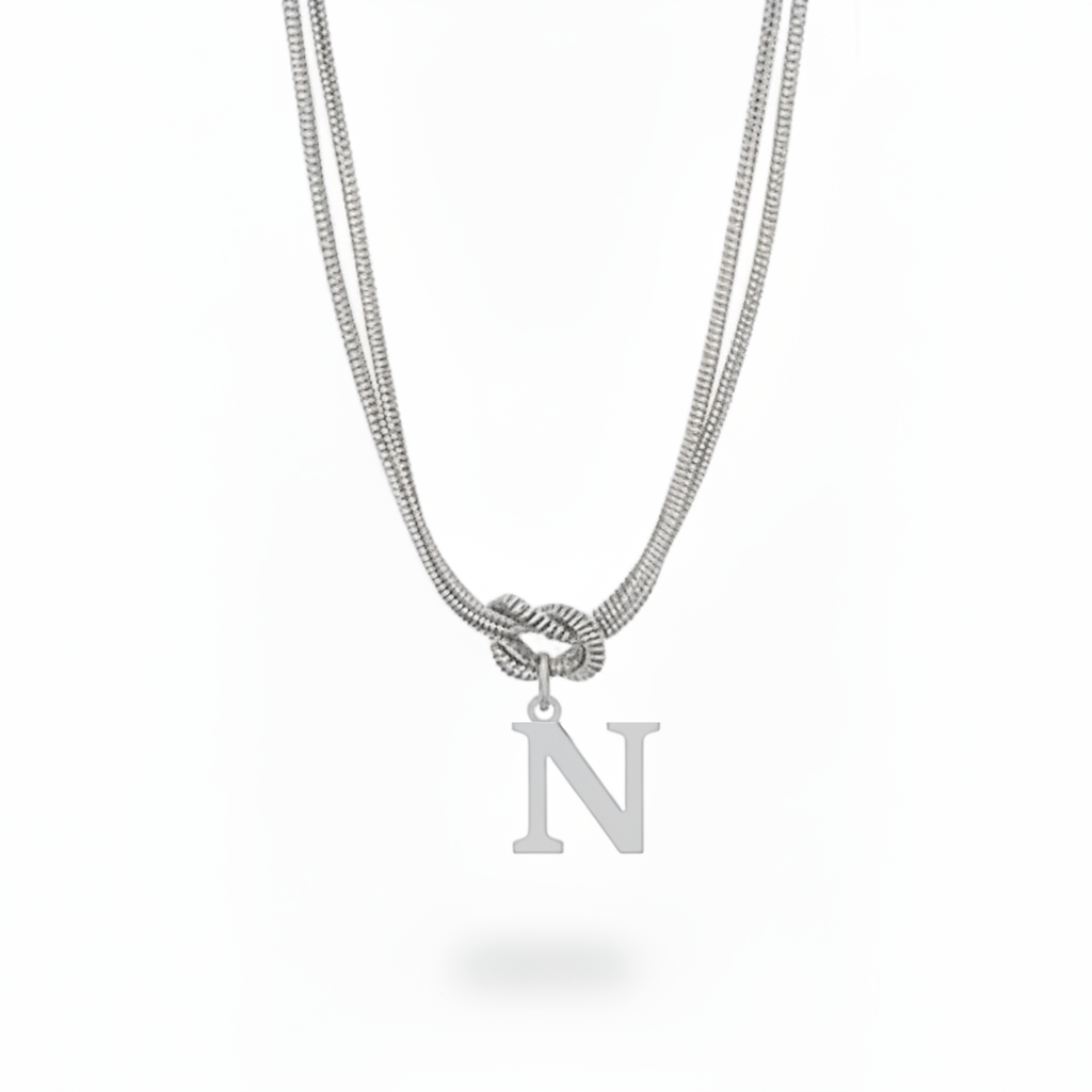 Initialen-Halskette "Alphabet-Knoten"