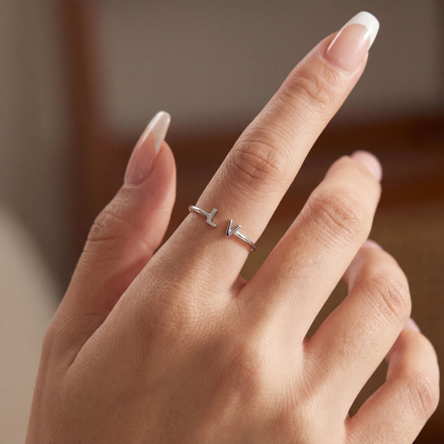 Verstellbarer Initialenring "Doppelmonogramm"