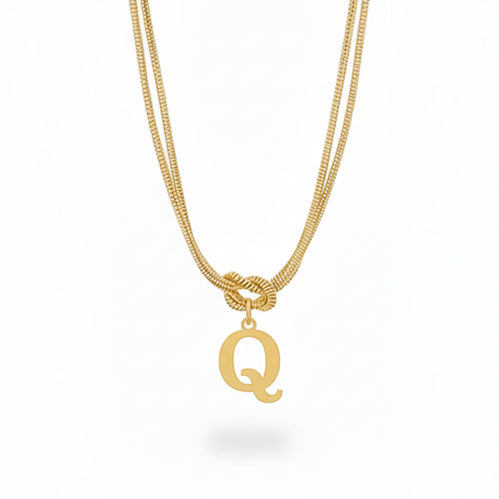 Initialen-Halskette "Alphabet-Knoten"