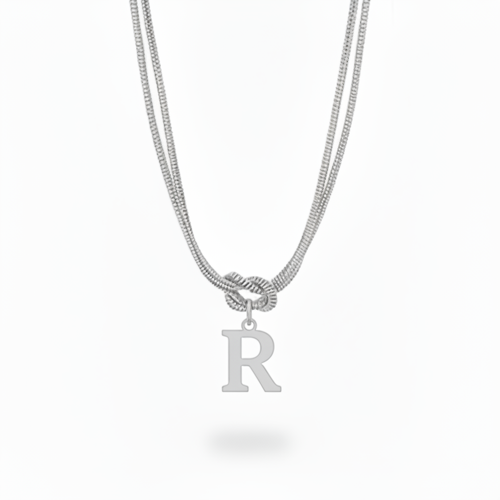 Initialen-Halskette "Alphabet-Knoten"
