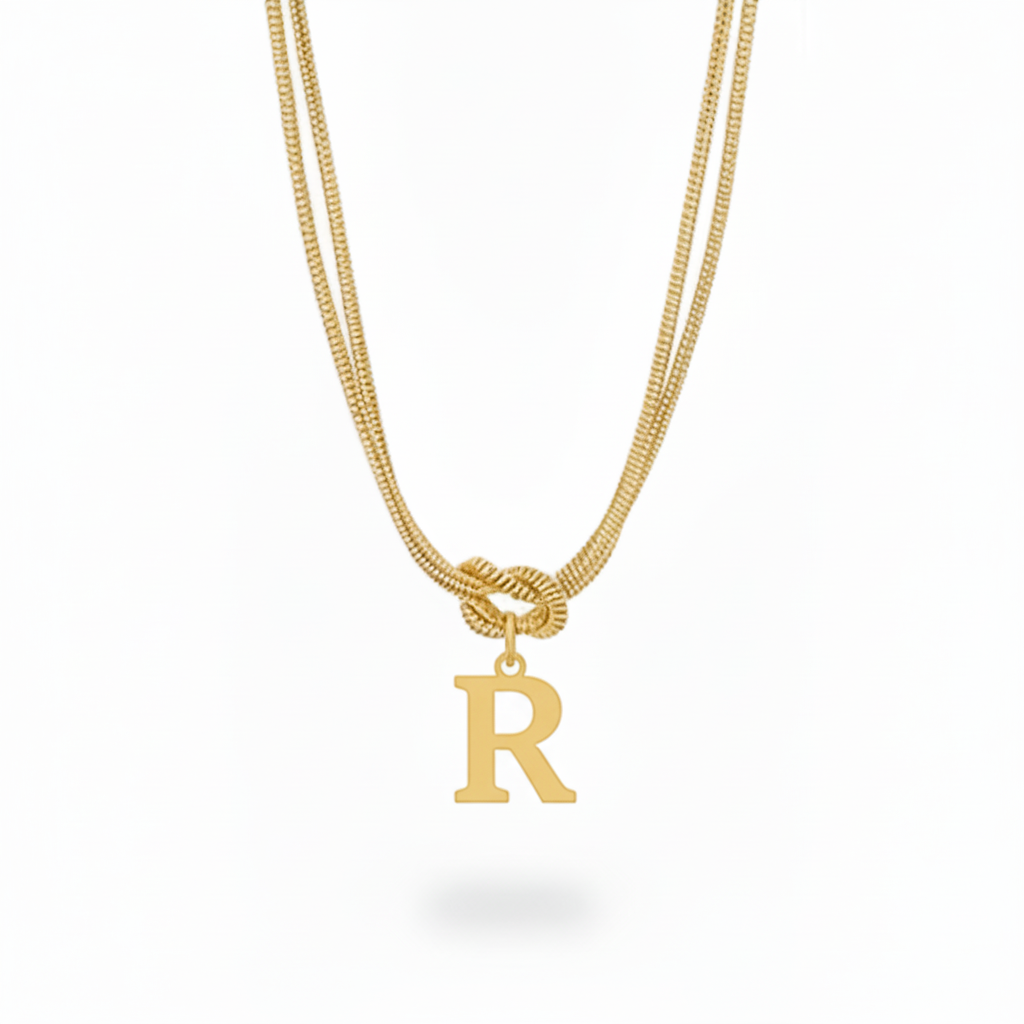 Initialen-Halskette "Alphabet-Knoten"