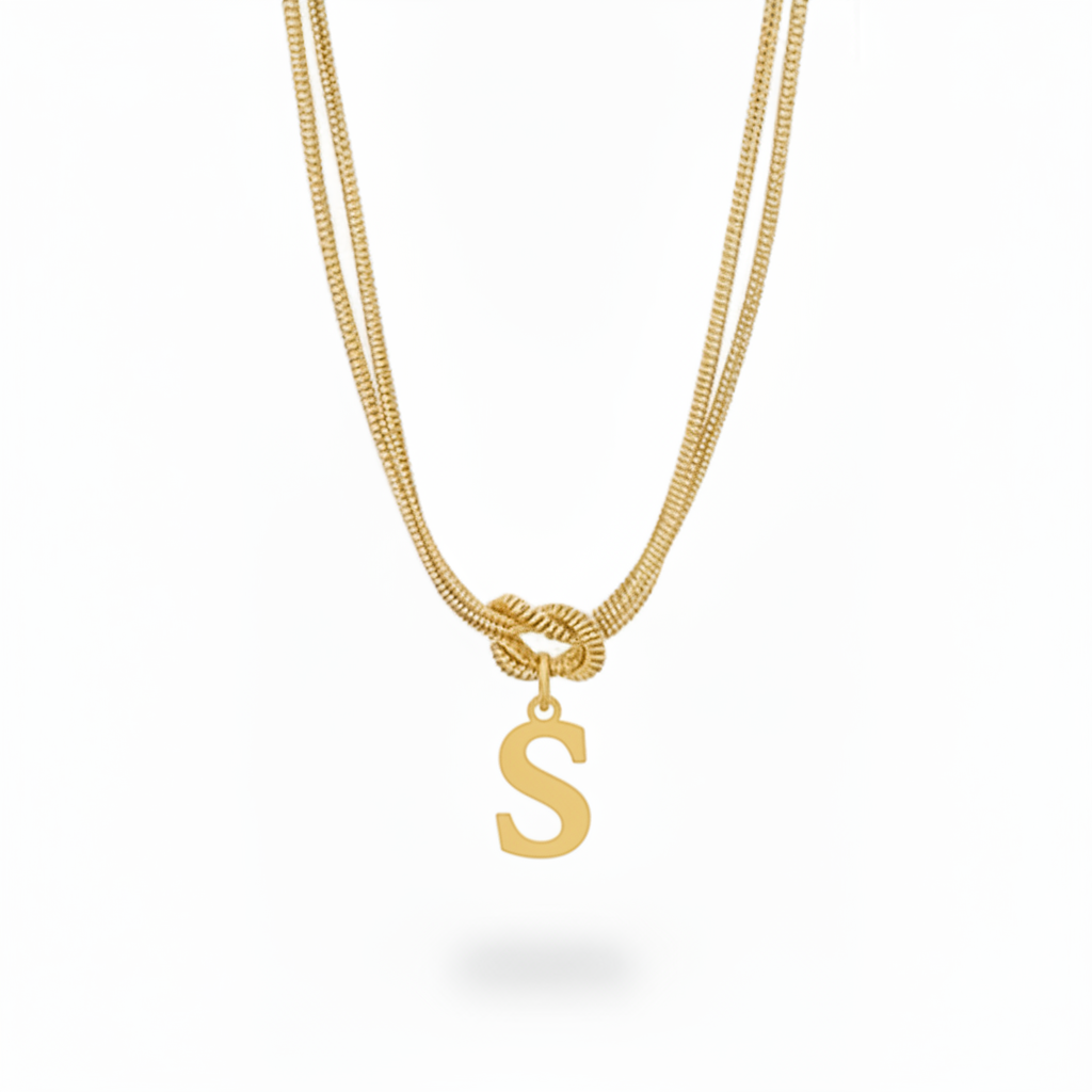 Initialen-Halskette "Alphabet-Knoten"