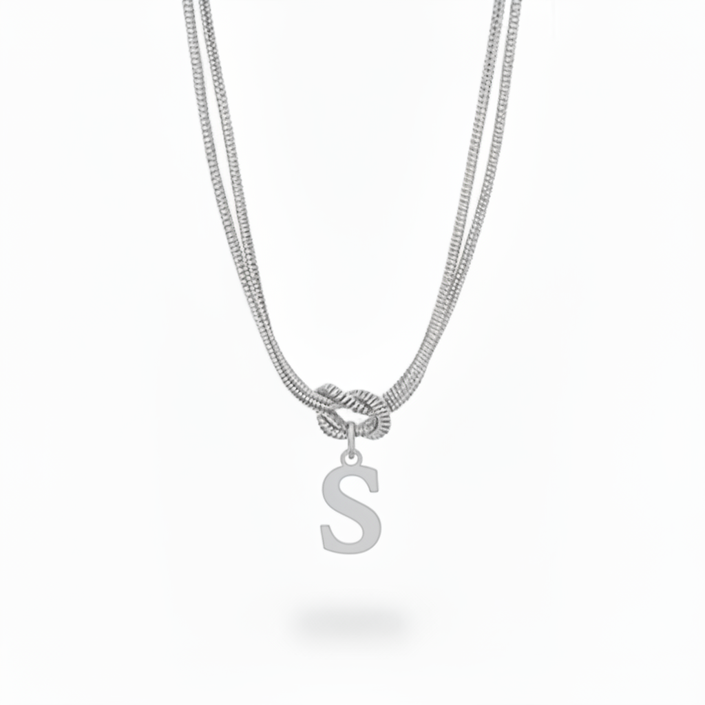 Initialen-Halskette "Alphabet-Knoten"