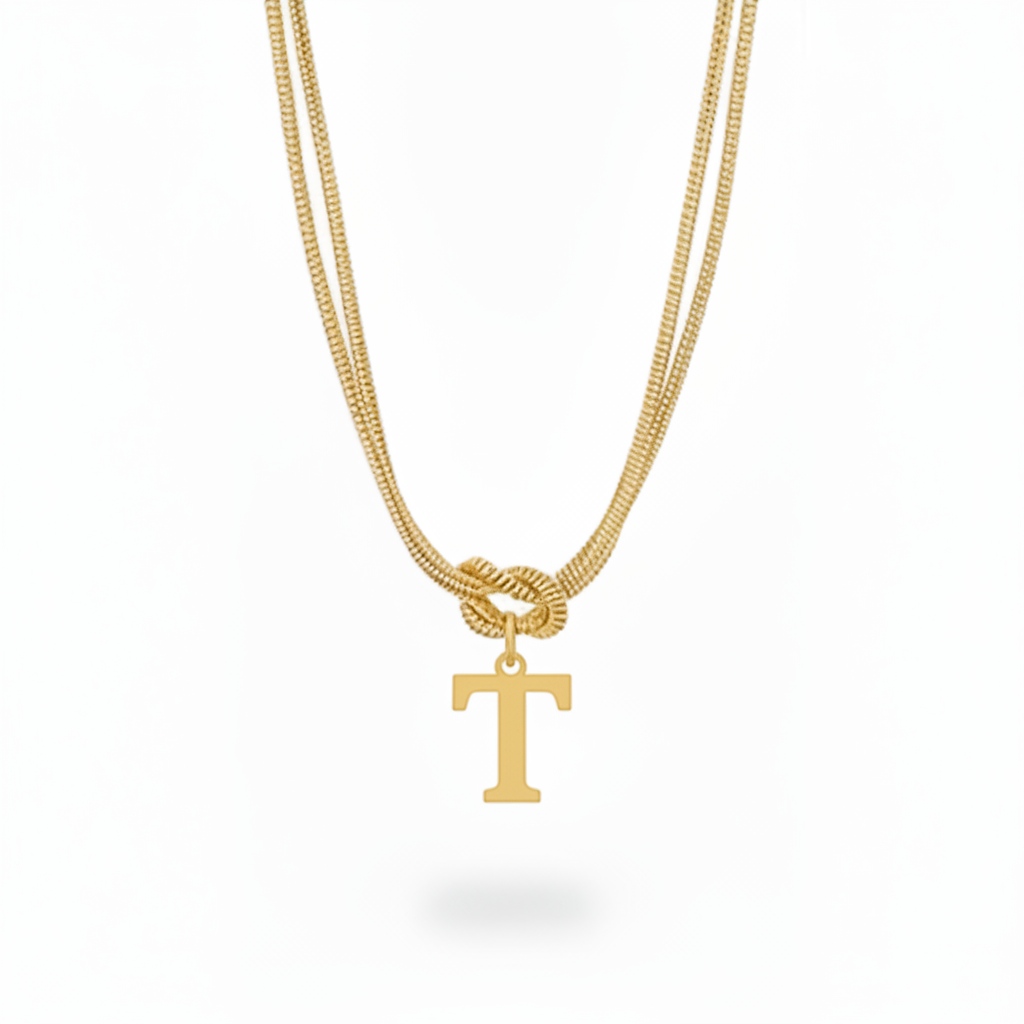 Initialen-Halskette "Alphabet-Knoten"