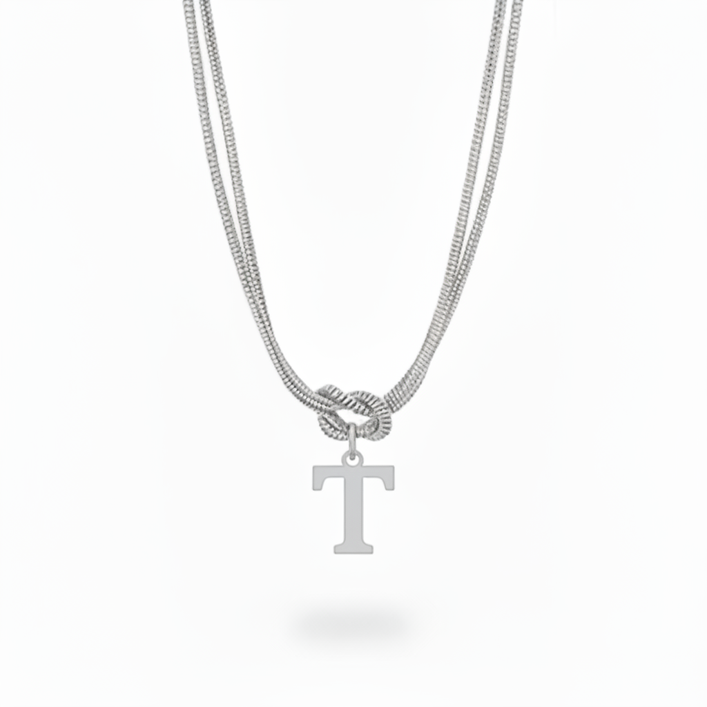 Initialen-Halskette "Alphabet-Knoten"