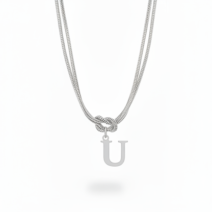 Initialen-Halskette "Alphabet-Knoten"