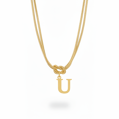 Initialen-Halskette "Alphabet-Knoten"