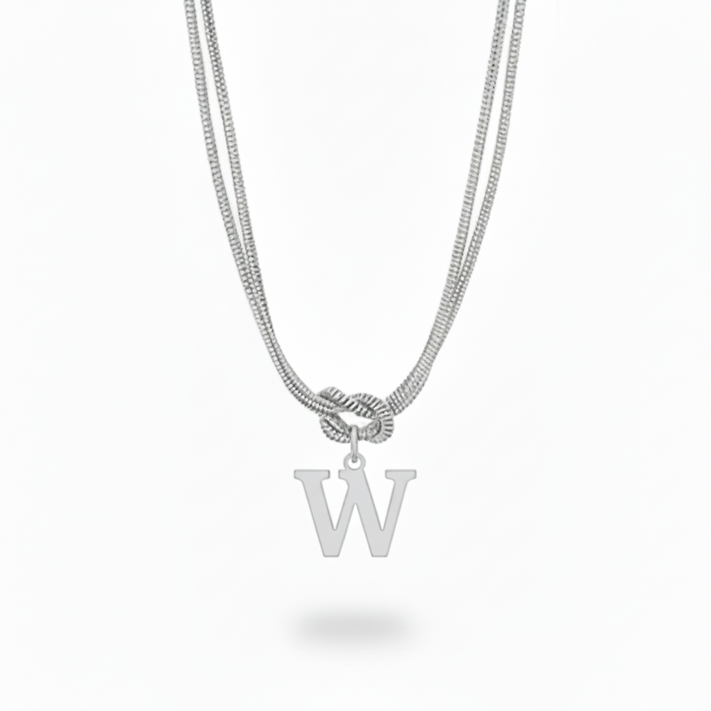 Initialen-Halskette "Alphabet-Knoten"