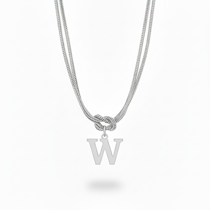 Initialen-Halskette "Alphabet-Knoten"