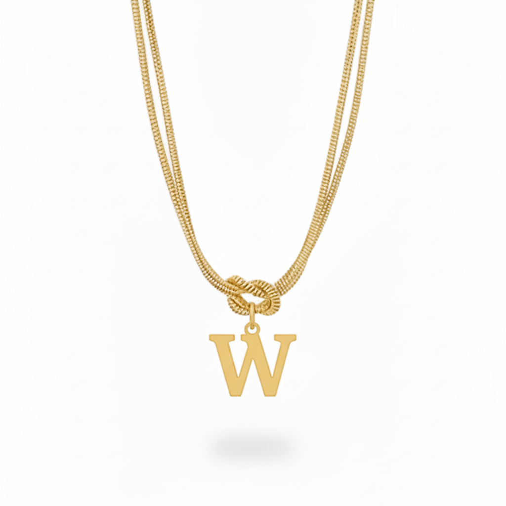 Initialen-Halskette "Alphabet-Knoten"