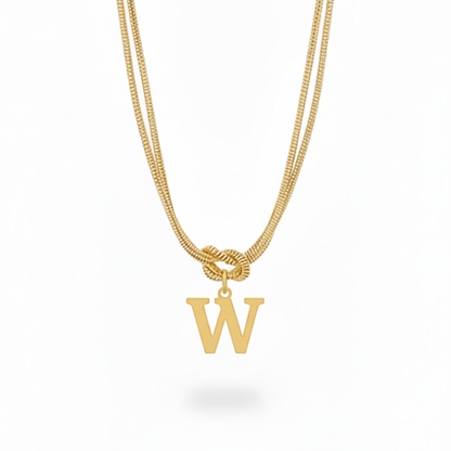 Initialen-Halskette "Alphabet-Knoten"