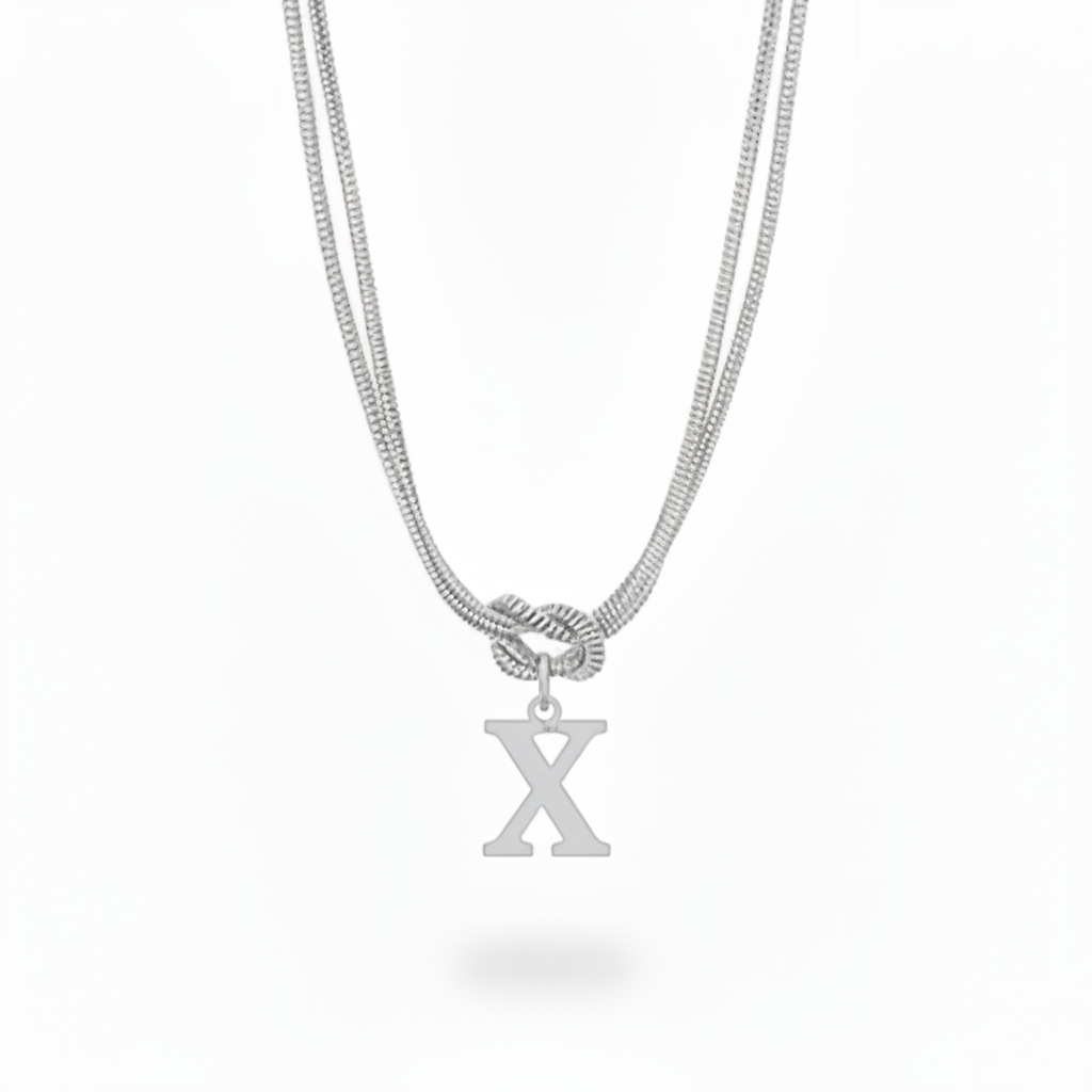 Initialen-Halskette "Alphabet-Knoten"