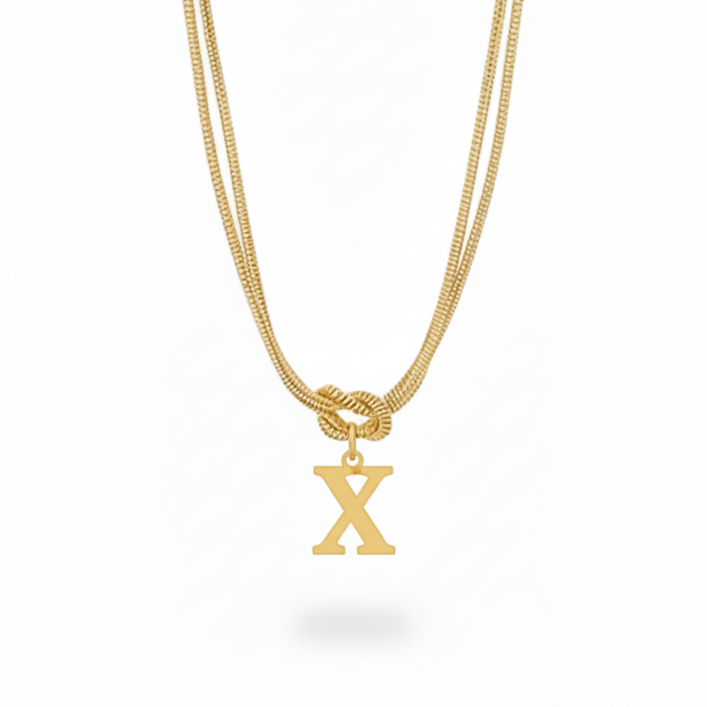 Initialen-Halskette "Alphabet-Knoten"