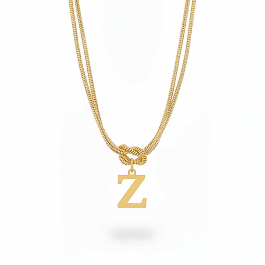 Initialen-Halskette "Alphabet-Knoten"
