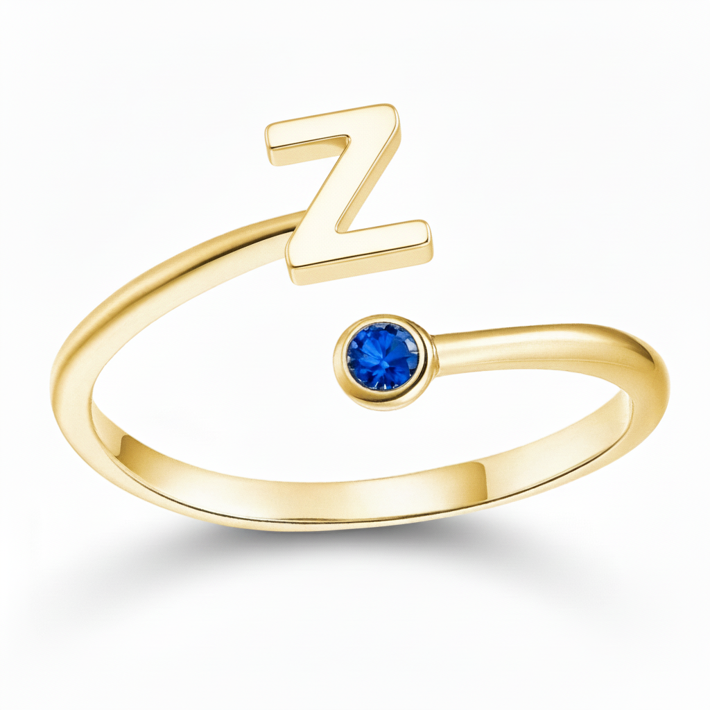 Verstellbarer Initialenring "Essence"