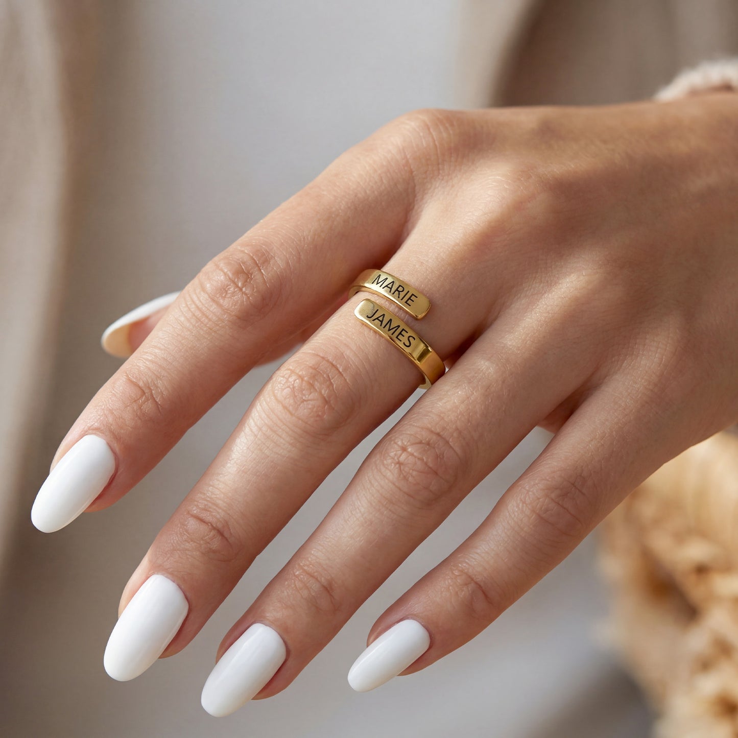 Verstellbarer Initialenring "Dual Soul"