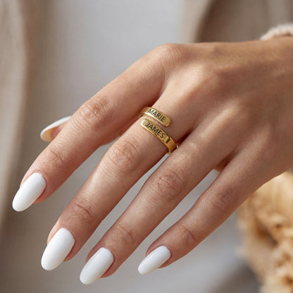 Verstellbarer Initialenring "Dual Soul"