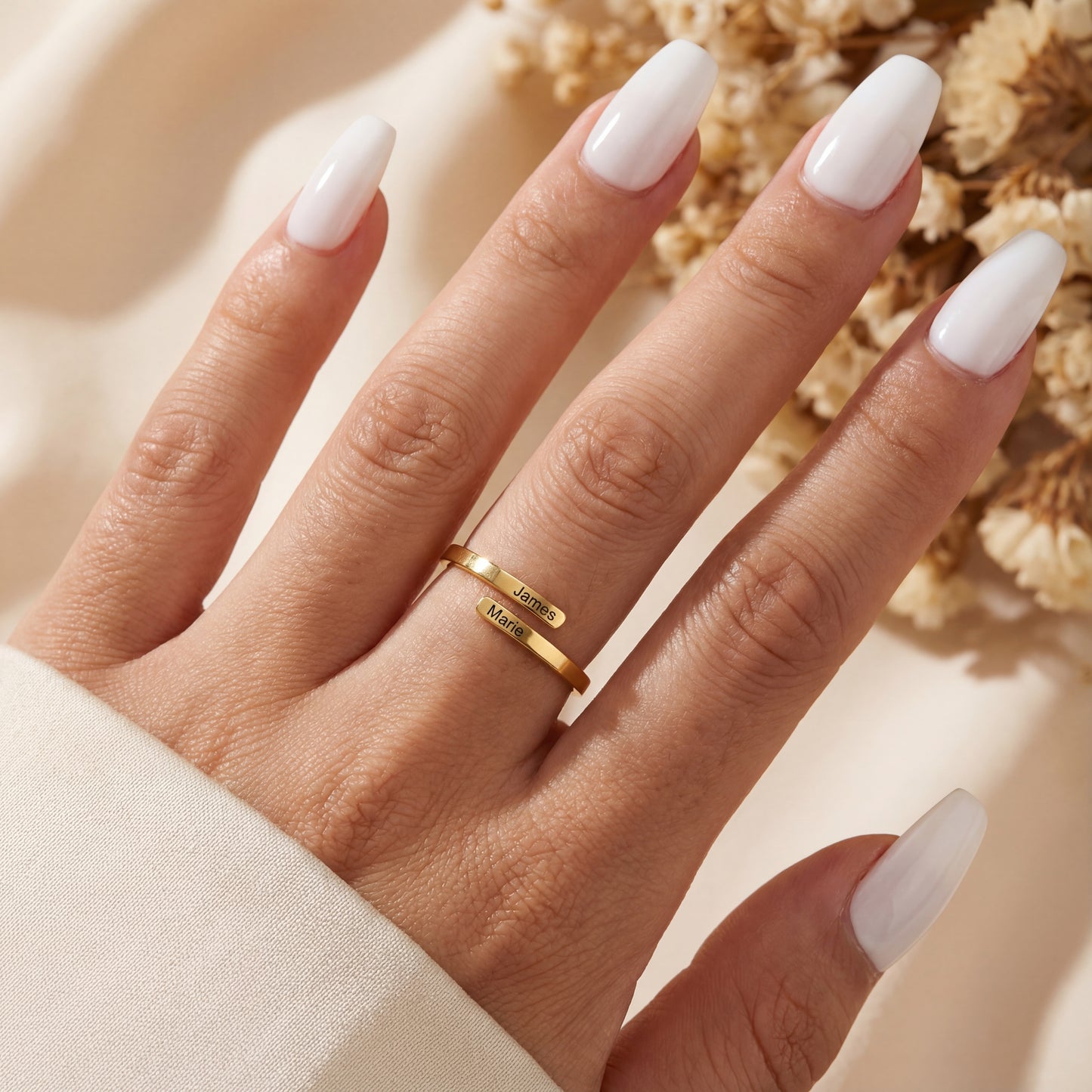 Verstellbarer Doppelname-Ring "Dual Soul"