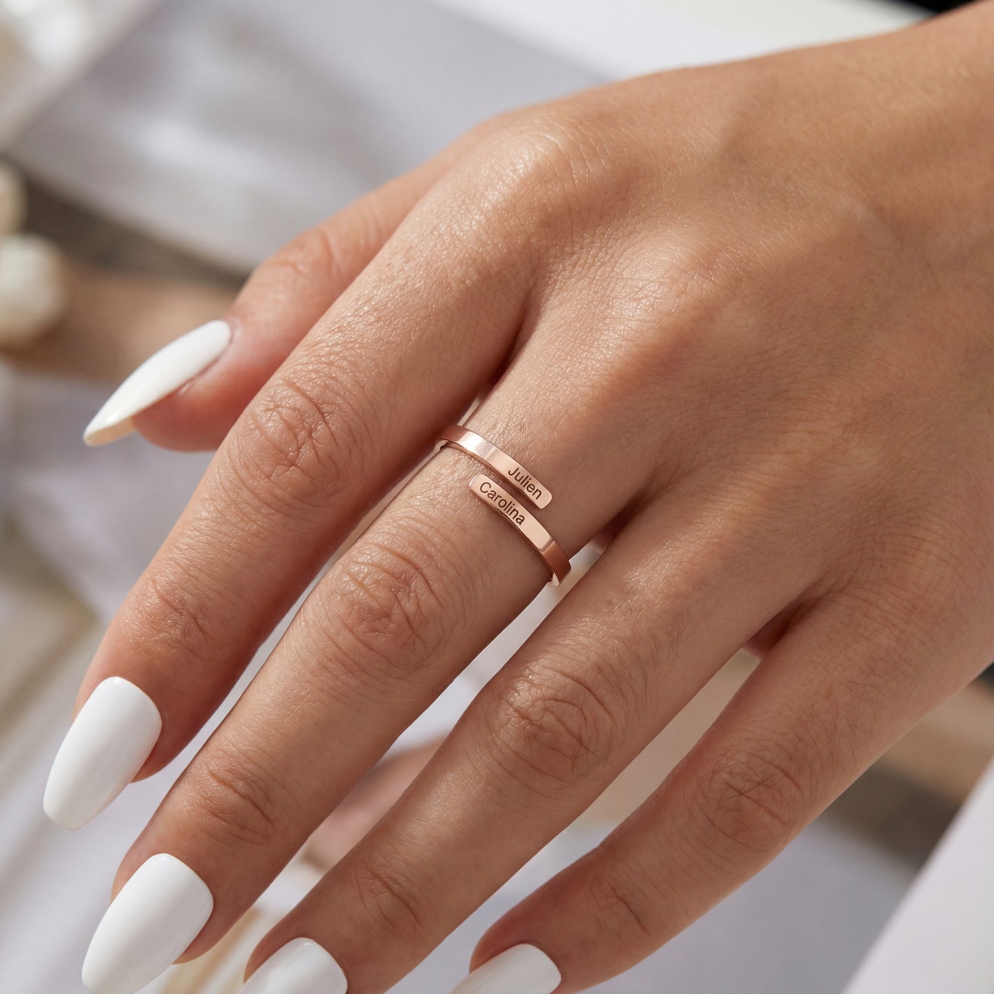 Verstellbarer Doppelname-Ring "Dual Soul"