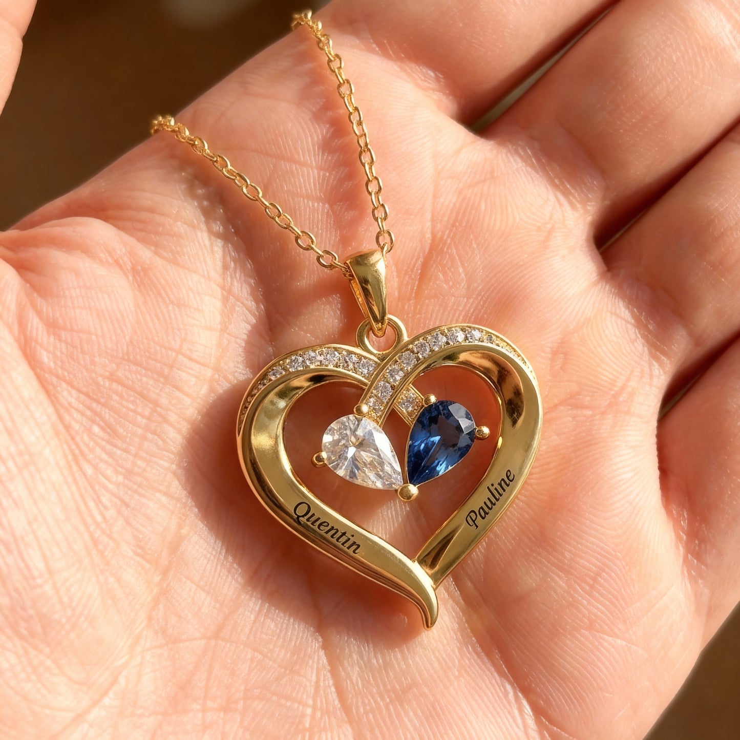 Namenskette "Verschlungene Herzen"