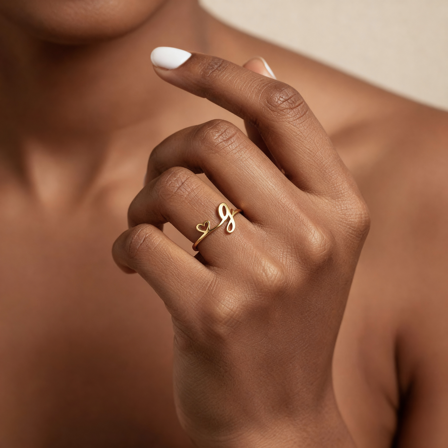 Verstellbarer Initialenring „Pretty“