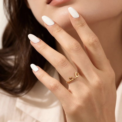 Verstellbarer Initialenring „Pretty“